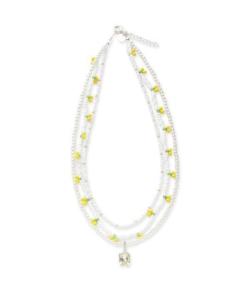 LILY BROWN(リリーブラウン)の「フルーツビーズネックレス(ネックレス・レディース・イエロー/レッド/ラベンダー・F)」の1枚目の写真