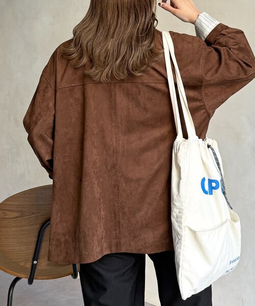 CPCM（シーピーシーエム）の「フェイクスエードジャケット（ブルゾン・レディース・キャメル/ブラウン/ブラック・FREE）」の4枚目の写真
