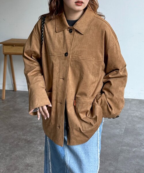 CPCM（シーピーシーエム）の「フェイクスエードジャケット（ブルゾン・レディース・キャメル/ブラウン/ブラック・FREE）」の14枚目の写真