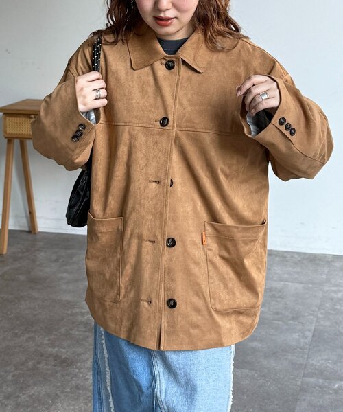 CPCM（シーピーシーエム）の「フェイクスエードジャケット（ブルゾン・レディース・キャメル/ブラウン/ブラック・FREE）」の15枚目の写真