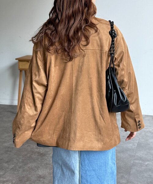 CPCM（シーピーシーエム）の「フェイクスエードジャケット（ブルゾン・レディース・キャメル/ブラウン/ブラック・FREE）」の17枚目の写真
