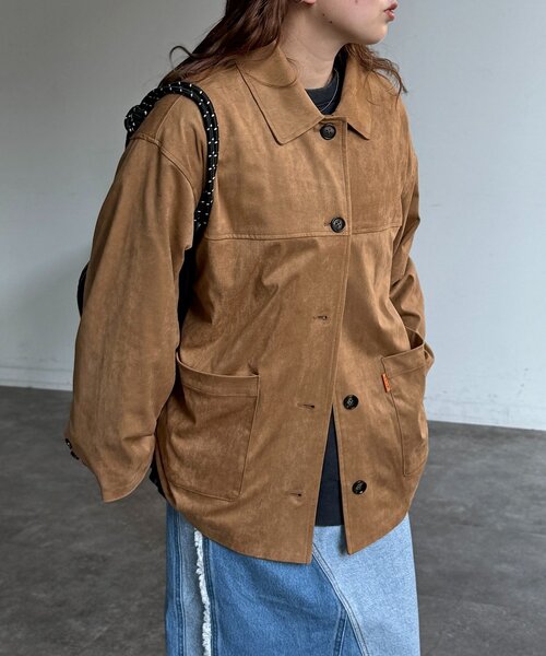 CPCM（シーピーシーエム）の「フェイクスエードジャケット（ブルゾン・レディース・キャメル/ブラウン/ブラック・FREE）」の19枚目の写真