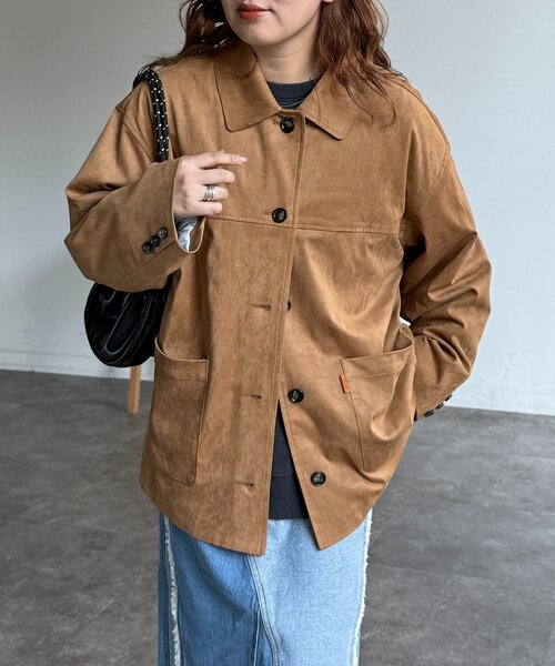 CPCM（シーピーシーエム）の「フェイクスエードジャケット（ブルゾン・レディース・キャメル/ブラウン/ブラック・FREE）」の20枚目の写真