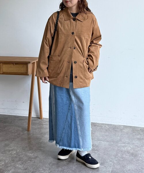 CPCM（シーピーシーエム）の「フェイクスエードジャケット（ブルゾン・レディース・キャメル/ブラウン/ブラック・FREE）」の21枚目の写真