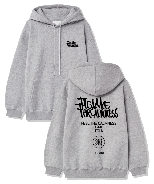 エクストラロゴ起毛フードパーカーグレー