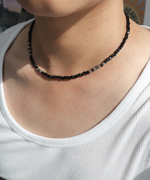 BASSCLEF（ベースクレフ）の「メンズネックレス ブラッククリスタルチョーカー CLEF TONIC STONE NEC（ネックレス）」