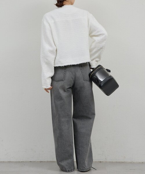 GALLARDAGALANTE（ガリャルダガランテ）の「【手洗い可】ツイードショートジャケット（ベスト・レディース・ブラック/ホワイト・FREE）」の8枚目の写真