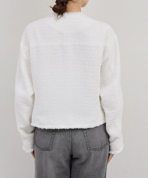 GALLARDAGALANTE（ガリャルダガランテ）の「【手洗い可】ツイードショートジャケット（ベスト・レディース・ブラック/ホワイト・FREE）」の11枚目の写真