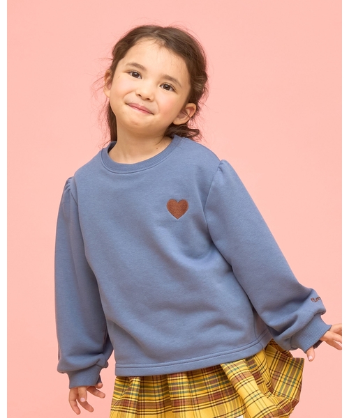 Lycee mine(リセマイン)の「【速乾裏毛】ワンポイント刺繍スウェット(スウェット・キッズ・ブルーグレー/ホワイト系その他/ブラック/ラベンダー/ライトピンク・110cm/130cm/150cm/120cm/100cm/140cm)」の1枚目の写真
