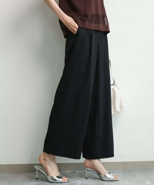 MK MICHEL KLEIN（エムケーミッシェルクラン）の「[洗える]TRストレッチワイドパンツ（その他パンツ・レディース・ブラック/ライトグレー・38）」の2枚目の写真
