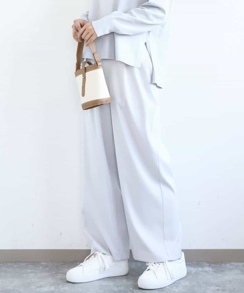 MK MICHEL KLEIN（エムケーミッシェルクラン）の「[洗える]TRストレッチワイドパンツ（その他パンツ・レディース・ブラック/ライトグレー・38）」の6枚目の写真