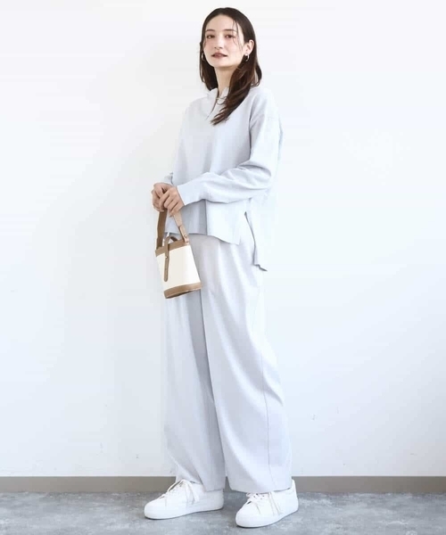 MK MICHEL KLEIN（エムケーミッシェルクラン）の「[洗える]TRストレッチワイドパンツ（その他パンツ・レディース・ブラック/ライトグレー・38）」の9枚目の写真