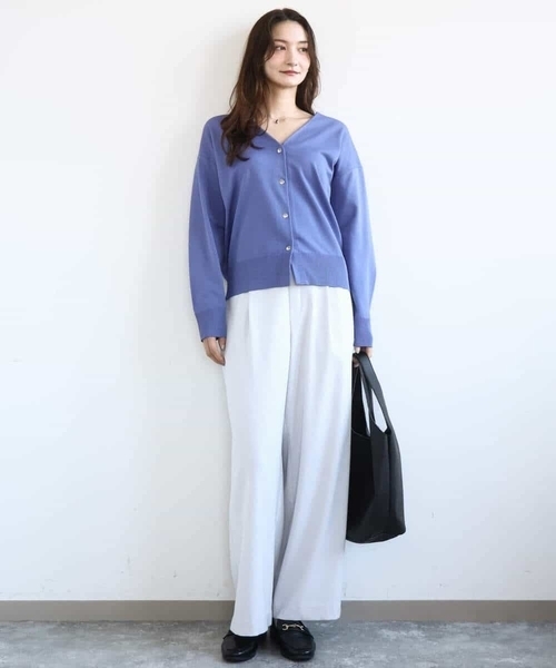 MK MICHEL KLEIN（エムケーミッシェルクラン）の「[洗える]TRストレッチワイドパンツ（その他パンツ・レディース・ブラック/ライトグレー・38）」の13枚目の写真