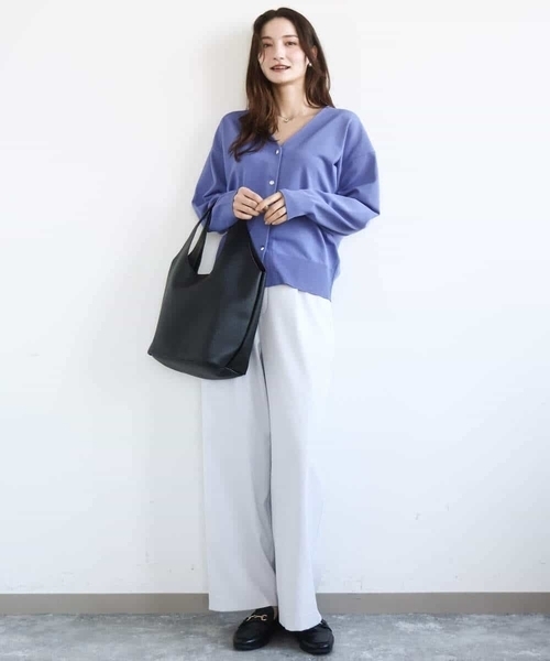 MK MICHEL KLEIN（エムケーミッシェルクラン）の「[洗える]TRストレッチワイドパンツ（その他パンツ・レディース・ブラック/ライトグレー・38）」の14枚目の写真