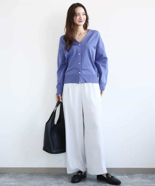 MK MICHEL KLEIN（エムケーミッシェルクラン）の「[洗える]TRストレッチワイドパンツ（その他パンツ・レディース・ブラック/ライトグレー・38）」の15枚目の写真