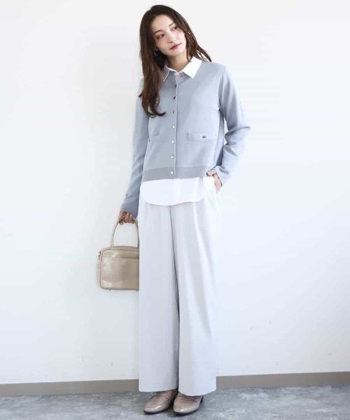 MK MICHEL KLEIN（エムケーミッシェルクラン）の「[洗える]TRストレッチワイドパンツ（その他パンツ・レディース・ブラック/ライトグレー・38）」の20枚目の写真