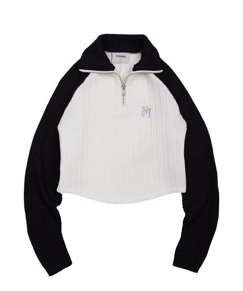 PIECEMAKER(ピースメーカー)の「OFFICIAL WAVE CROP HALF ZIP KNIT (BLACK)(ニット/セーター・レディース・その他・FREE)」の2枚目の写真