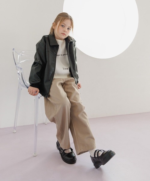 GLOBAL WORK（グローバルワーク）の「撥水フェイクレザーブルゾン/638256（ブルゾン・キッズ・ブラウン/ブラック・130cm/160cm/150cm/140cm）」の7枚目の写真