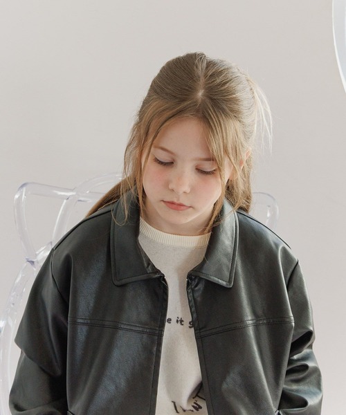 GLOBAL WORK（グローバルワーク）の「撥水フェイクレザーブルゾン/638256（ブルゾン・キッズ・ブラウン/ブラック・130cm/160cm/150cm/140cm）」の11枚目の写真