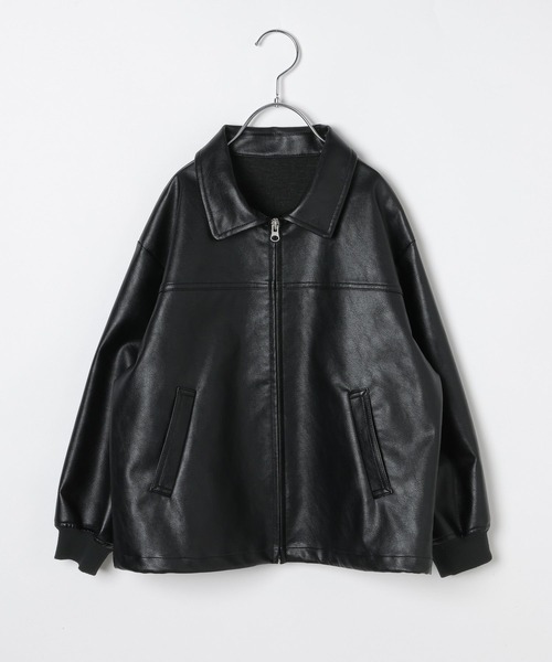 撥水フェイクレザーブルゾン/638256（ブルゾン）｜GLOBAL WORK