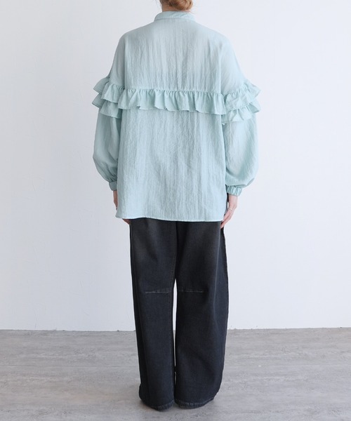 reca（レカ）の「フリルデザインシアーブラウス（シャツ/ブラウス・レディース・オフホワイト/ブルー/ブラック・M）」の16枚目の写真