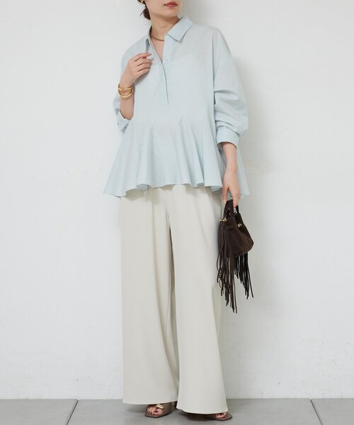 GALLARDAGALANTE(ガリャルダガランテ)の「【即戦力パンツ】【3サイズ展開】ワイドイージーパンツ(その他パンツ・レディース・ライトベージュ/ブラック/ダークブラウン・0/2/1)」の3枚目の写真