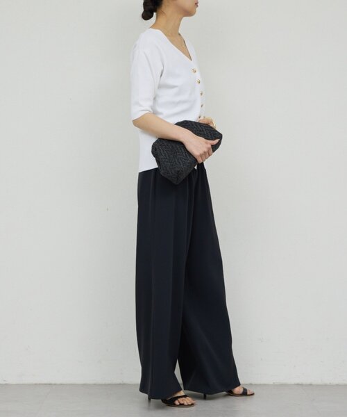 GALLARDAGALANTE(ガリャルダガランテ)の「【即戦力パンツ】【3サイズ展開】ワイドイージーパンツ(その他パンツ・レディース・ライトベージュ/ブラック/ダークブラウン・0/2/1)」の15枚目の写真