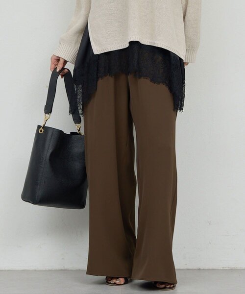 GALLARDAGALANTE(ガリャルダガランテ)の「【即戦力パンツ】【3サイズ展開】ワイドイージーパンツ(その他パンツ・レディース・ライトベージュ/ブラック/ダークブラウン・0/2/1)」の5枚目の写真