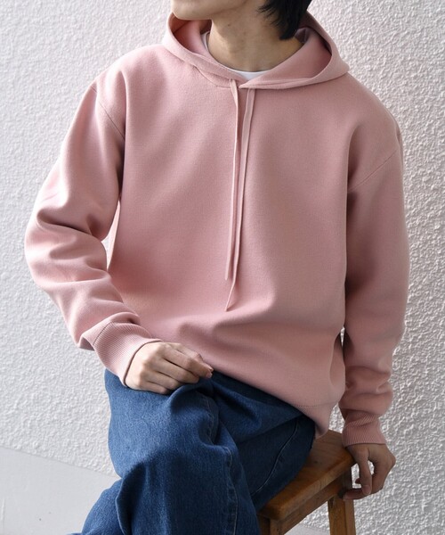 SHIPS any:〈手洗い可能〉ミラノリブ コットンライク ニット プル