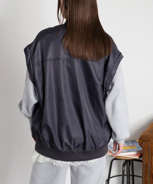 cepo（セポ）の「〈2way〉切替デニムツイルMA-1ジャケット（ブルゾン・レディース・オリーブ/ブラック・M）」の16枚目の写真