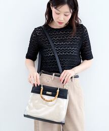 le.coeur blanc | バンブーハンドルクリアビニールバッグ(ハンドバッグ)