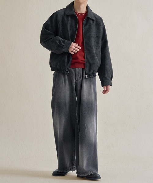 epnok(エプノック)の「アブストラクトワイドデニムスラックス(デニムパンツ・メンズ・ブラック/ブルー・SMALL/MEDIUM/LARGE)」の9枚目の写真