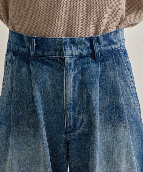 epnok(エプノック)の「アブストラクトワイドデニムスラックス(デニムパンツ・メンズ・ブラック/ブルー・SMALL/MEDIUM/LARGE)」の5枚目の写真