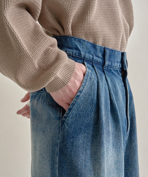 epnok(エプノック)の「アブストラクトワイドデニムスラックス(デニムパンツ・メンズ・ブラック/ブルー・SMALL/MEDIUM/LARGE)」の6枚目の写真