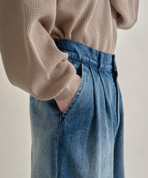 epnok(エプノック)の「アブストラクトワイドデニムスラックス(デニムパンツ・メンズ・ブラック/ブルー・SMALL/MEDIUM/LARGE)」の7枚目の写真