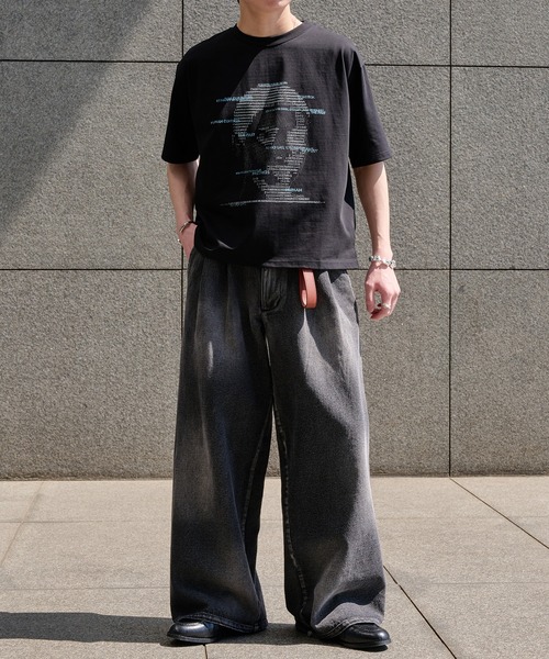epnok(エプノック)の「アブストラクトワイドデニムスラックス(デニムパンツ・メンズ・ブラック/ブルー・SMALL/MEDIUM/LARGE)」の18枚目の写真