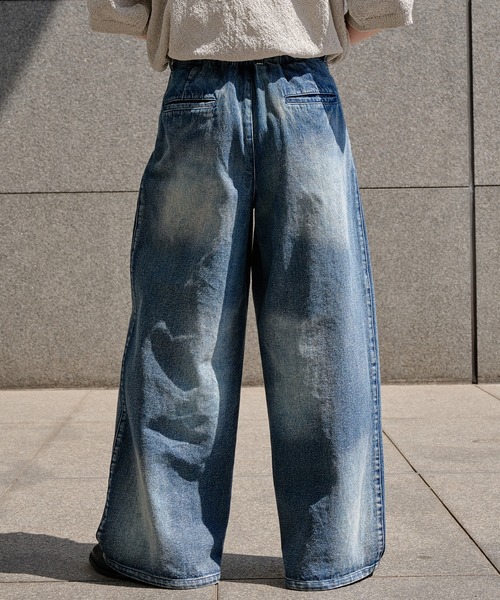 epnok(エプノック)の「アブストラクトワイドデニムスラックス(デニムパンツ・メンズ・ブラック/ブルー・SMALL/MEDIUM/LARGE)」の20枚目の写真