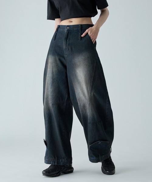 CIASENSE(シアセンス)の「Design Belt Loop Curved Denim Pants / デザインベルトループカーブデニムパンツ(デニムパンツ・メンズ・ダークインディゴブルー・S/M/L)」の5枚目の写真