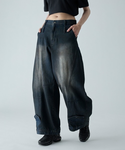 CIASENSE(シアセンス)の「Design Belt Loop Curved Denim Pants / デザインベルトループカーブデニムパンツ(デニムパンツ・メンズ・ダークインディゴブルー・S/M/L)」の7枚目の写真