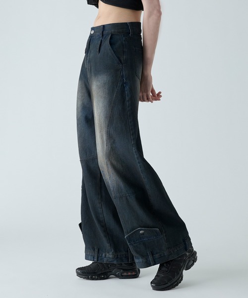 CIASENSE(シアセンス)の「Design Belt Loop Curved Denim Pants / デザインベルトループカーブデニムパンツ(デニムパンツ・メンズ・ダークインディゴブルー・S/M/L)」の8枚目の写真