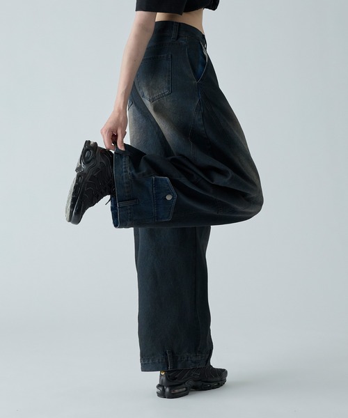 CIASENSE(シアセンス)の「Design Belt Loop Curved Denim Pants / デザインベルトループカーブデニムパンツ(デニムパンツ・メンズ・ダークインディゴブルー・S/M/L)」の9枚目の写真