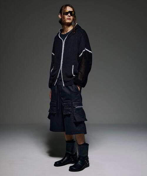 BEAVER(ビーバー)の「B omnivore/ビーオムニボー HAND - STITCH MESH HOODIE(パーカー・メンズ・ブラック/ベージュ・L/M)」の10枚目の写真