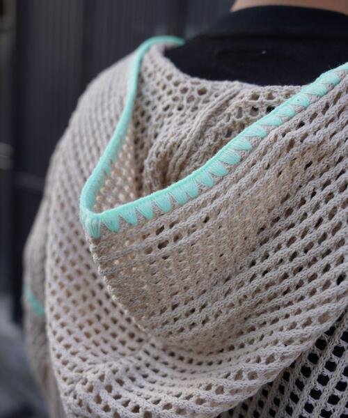 BEAVER(ビーバー)の「B omnivore/ビーオムニボー HAND - STITCH MESH HOODIE(パーカー・メンズ・ブラック/ベージュ・L/M)」の12枚目の写真