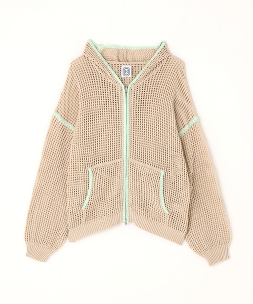 BEAVER（ビーバー）の「B omnivore/ビーオムニボー　HAND - STITCH MESH HOODIE（パーカー・メンズ・ブラック/ベージュ・L/M）」の2枚目の写真
