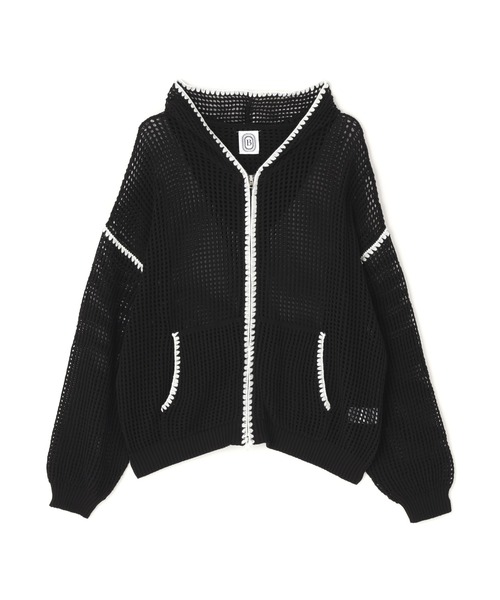 BEAVER（ビーバー）の「B omnivore/ビーオムニボー　HAND - STITCH MESH HOODIE（パーカー・メンズ・ブラック/ベージュ・L/M）」の10枚目の写真