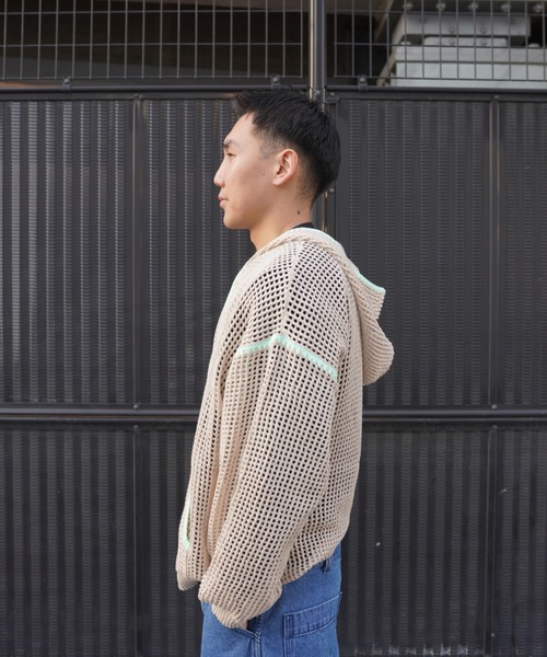 BEAVER（ビーバー）の「B omnivore/ビーオムニボー　HAND - STITCH MESH HOODIE（パーカー・メンズ・ブラック/ベージュ・L/M）」の20枚目の写真