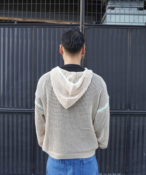 BEAVER（ビーバー）の「B omnivore/ビーオムニボー　HAND - STITCH MESH HOODIE（パーカー・メンズ・ブラック/ベージュ・L/M）」の21枚目の写真