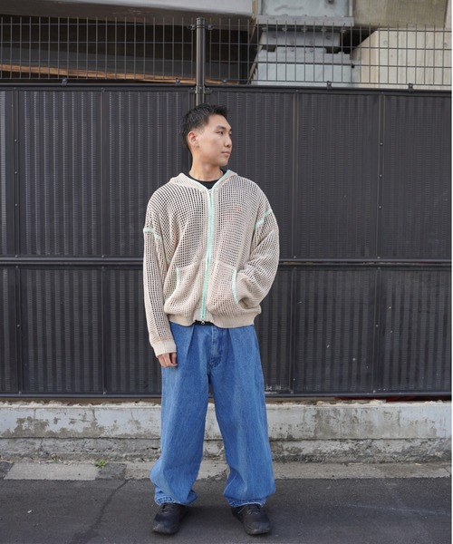 BEAVER（ビーバー）の「B omnivore/ビーオムニボー　HAND - STITCH MESH HOODIE（パーカー・メンズ・ブラック/ベージュ・L/M）」の22枚目の写真