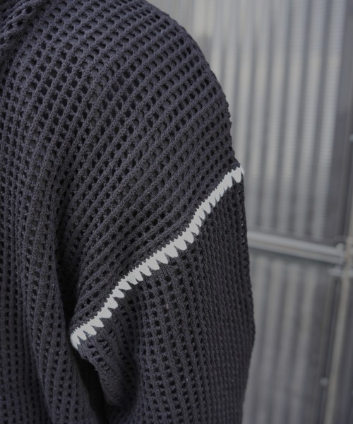 BEAVER（ビーバー）の「B omnivore/ビーオムニボー　HAND - STITCH MESH HOODIE（パーカー・メンズ・ブラック/ベージュ・L/M）」の15枚目の写真