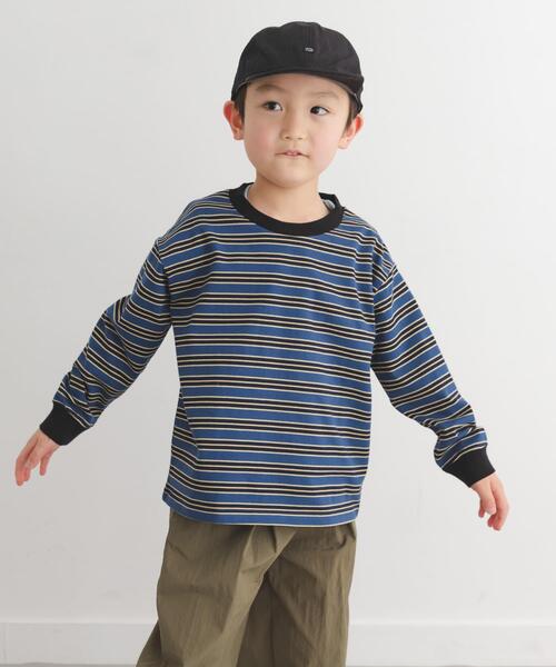 URBAN RESEARCH DOORS（アーバンリサーチドアーズ）の「『150サイズあり』マルチボーダープルオーバー(KIDS)（Tシャツ/カットソー・キッズ・グレー系その他/ネイビー・105/135/120/150）」の15枚目の写真